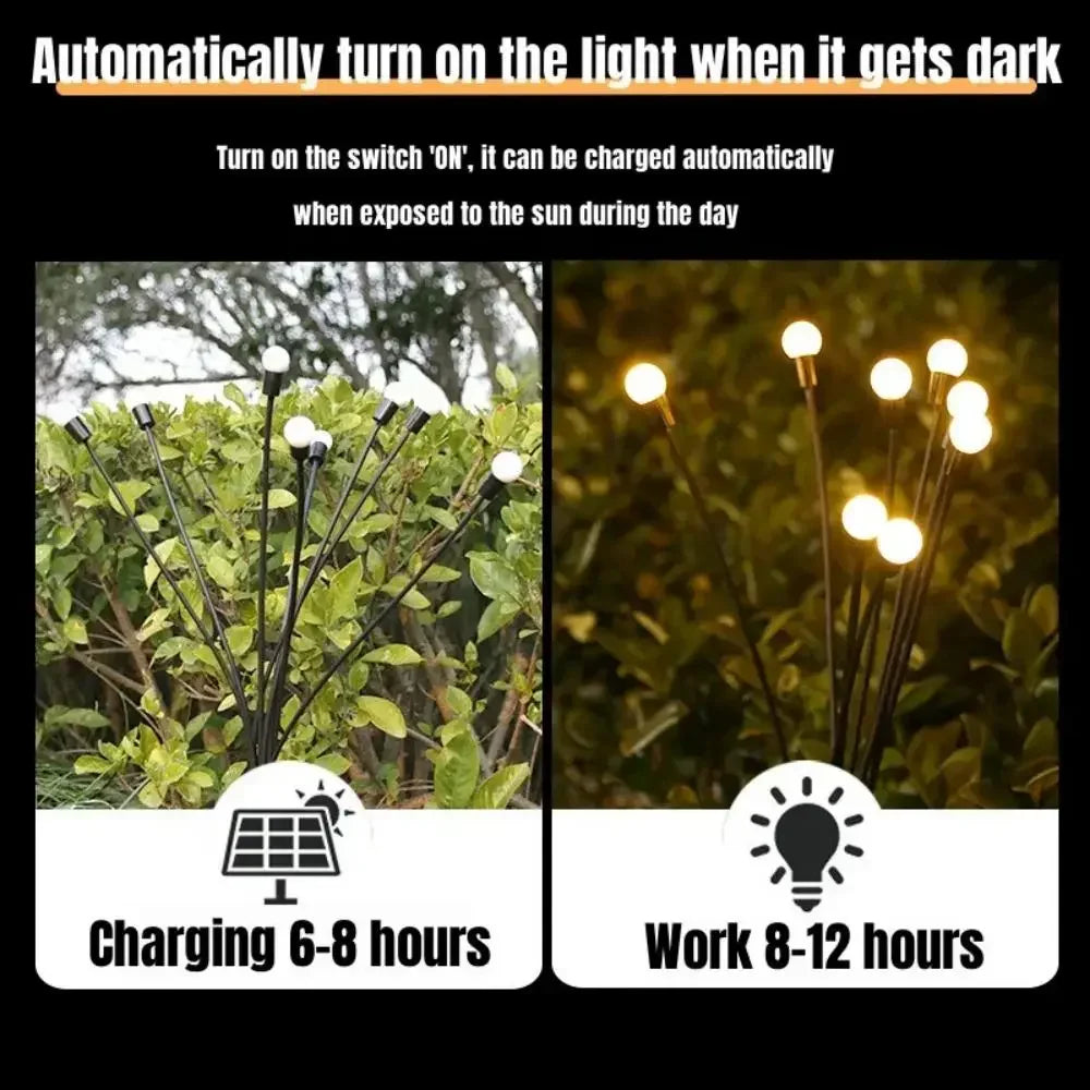 Upgrade Solar Energy Swing Firefly Lights Outdoor Waterproof Led Garden Lawn Lamp Home Courtyard New Year Christmas Decoration