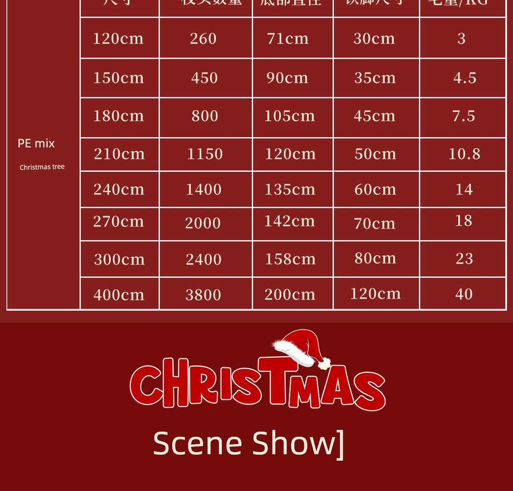 Christmas Decoration Christmas Tree PE Mixed Encryption Large Ornaments DIY For Home Scene Atmosphere Layout 2025