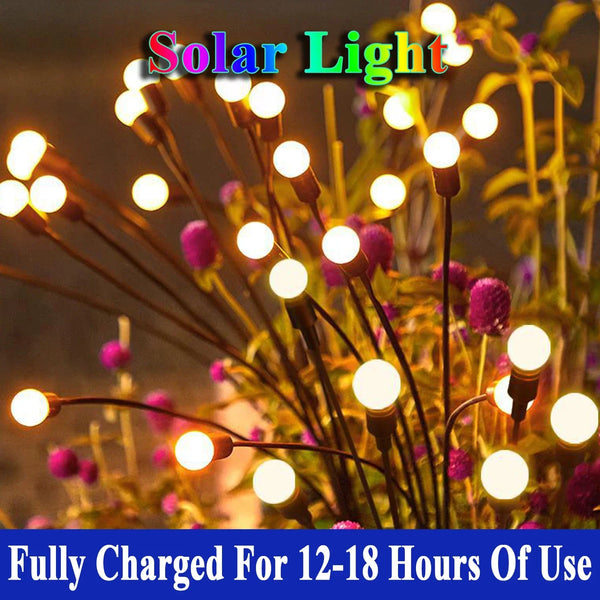 Upgrade Solar Energy Swing Firefly Lights Outdoor Waterproof Led Garden Lawn Lamp Home Courtyard New Year Christmas Decoration