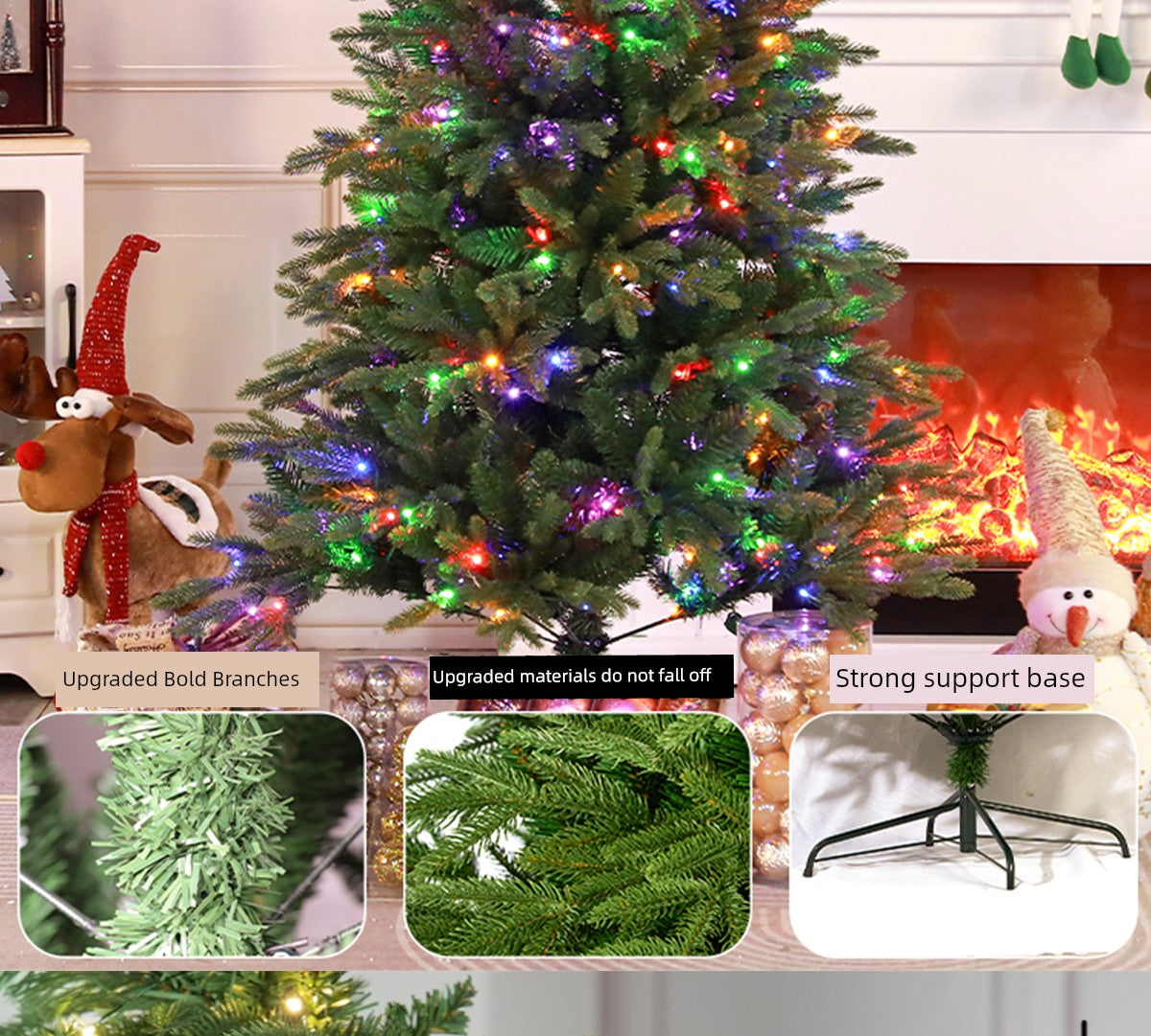 Christmas Decoration Christmas Tree PE Mixed Encryption Large Ornaments DIY For Home Scene Atmosphere Layout 2025
