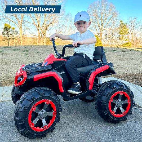 24V Kids Ride on ATV 4 Wheelers for Kids 3-5 Years Old with Music Player, All Terrain Tires, Kids Ride on Cars