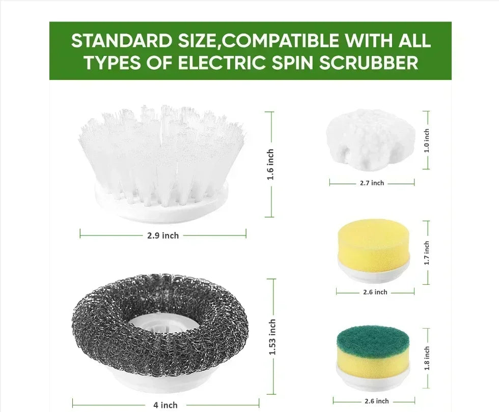 Household electric cleaning brushes, cordless cleaning brushes for kitchen and bathroom, and 5 electric scrubbers with replaceab
