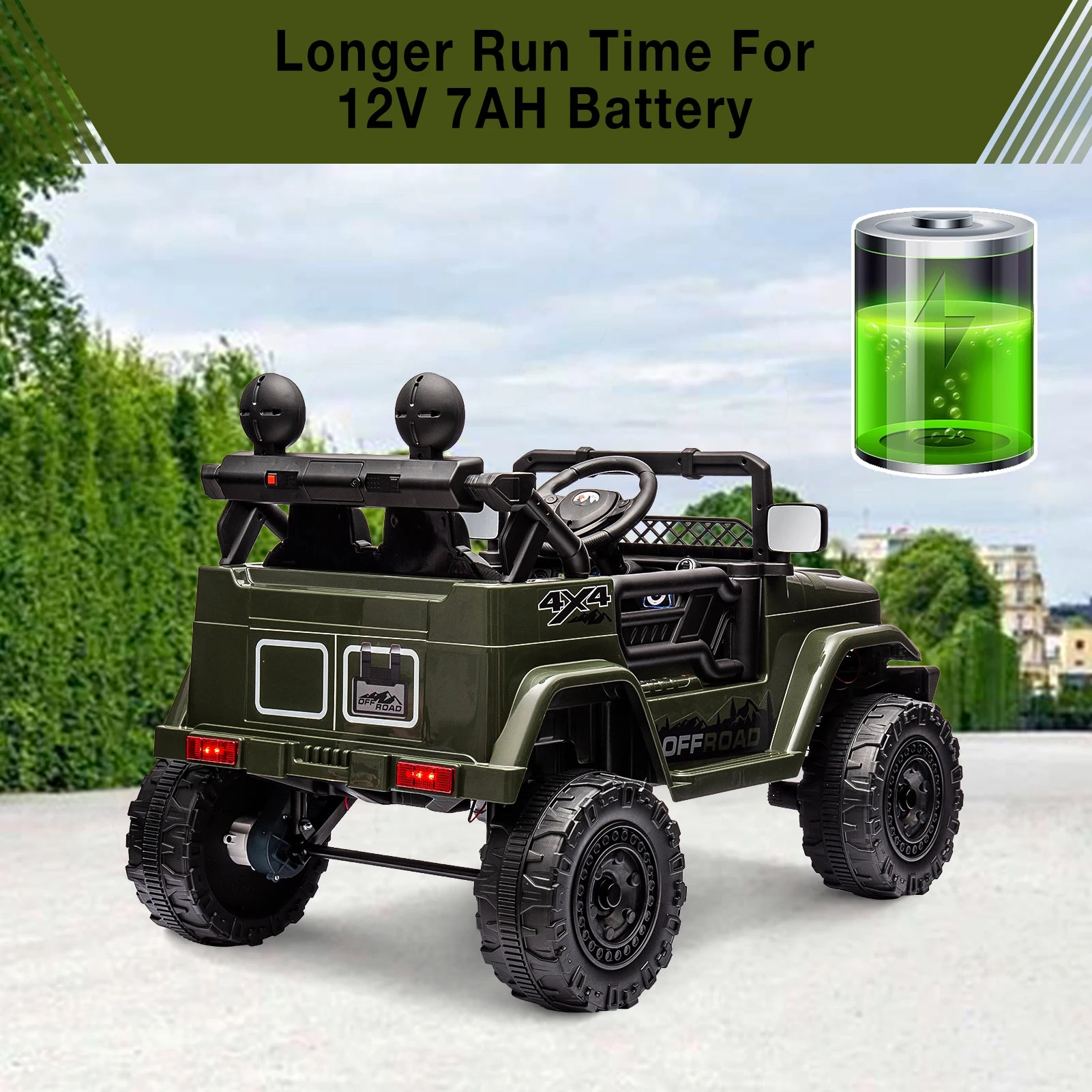 12V Kids Ride On Truck with Remote Control Spring Suspension Bluetooth Connectivity and Led Lights for 3-8years Birthday Gifts
