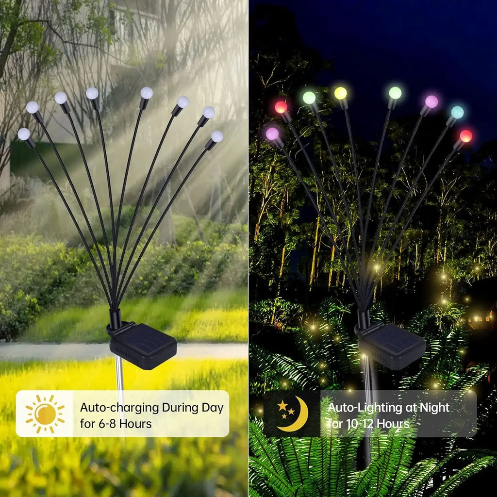 Upgrade Solar Energy Swing Firefly Lights Outdoor Waterproof Led Garden Lawn Lamp Home Courtyard New Year Christmas Decoration