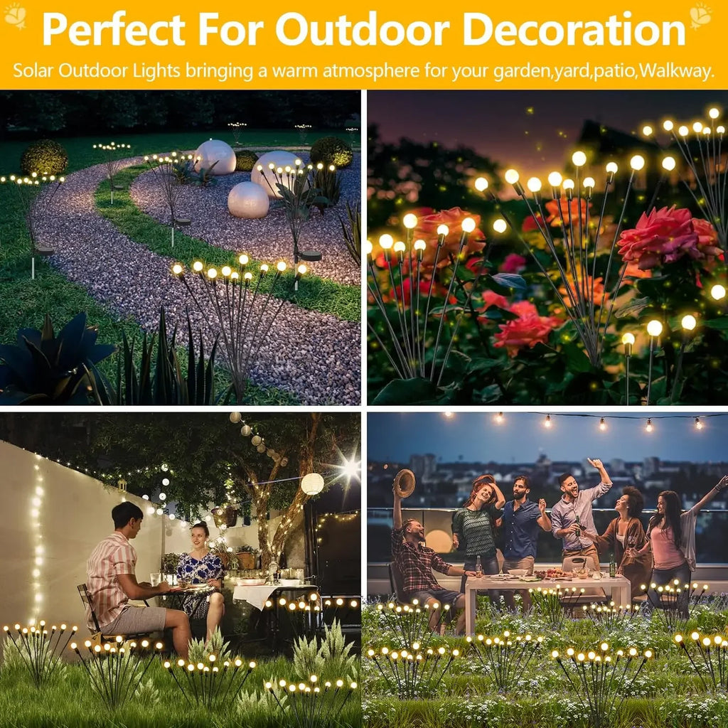 Upgrade Solar Energy Swing Firefly Lights Outdoor Waterproof Led Garden Lawn Lamp Home Courtyard New Year Christmas Decoration
