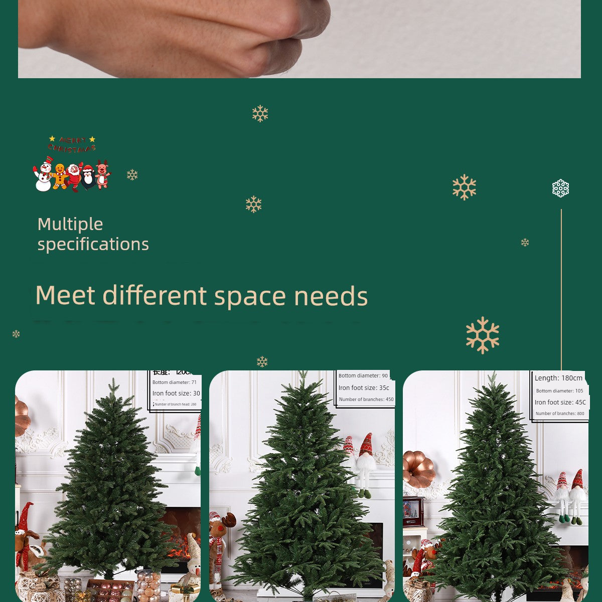 Christmas Decoration Christmas Tree PE Mixed Encryption Large Ornaments DIY For Home Scene Atmosphere Layout 2025
