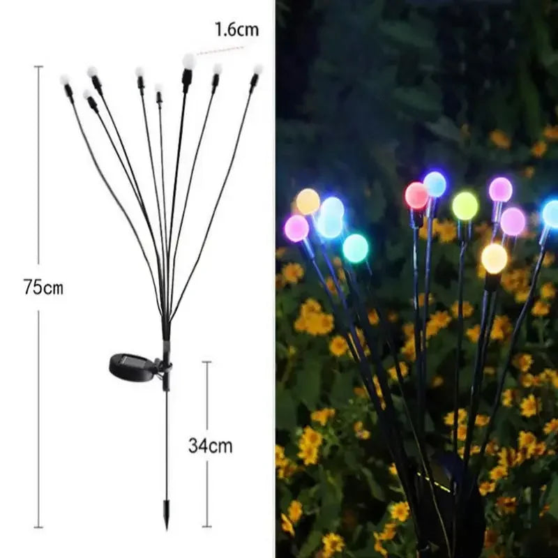 Upgrade Solar Energy Swing Firefly Lights Outdoor Waterproof Led Garden Lawn Lamp Home Courtyard New Year Christmas Decoration