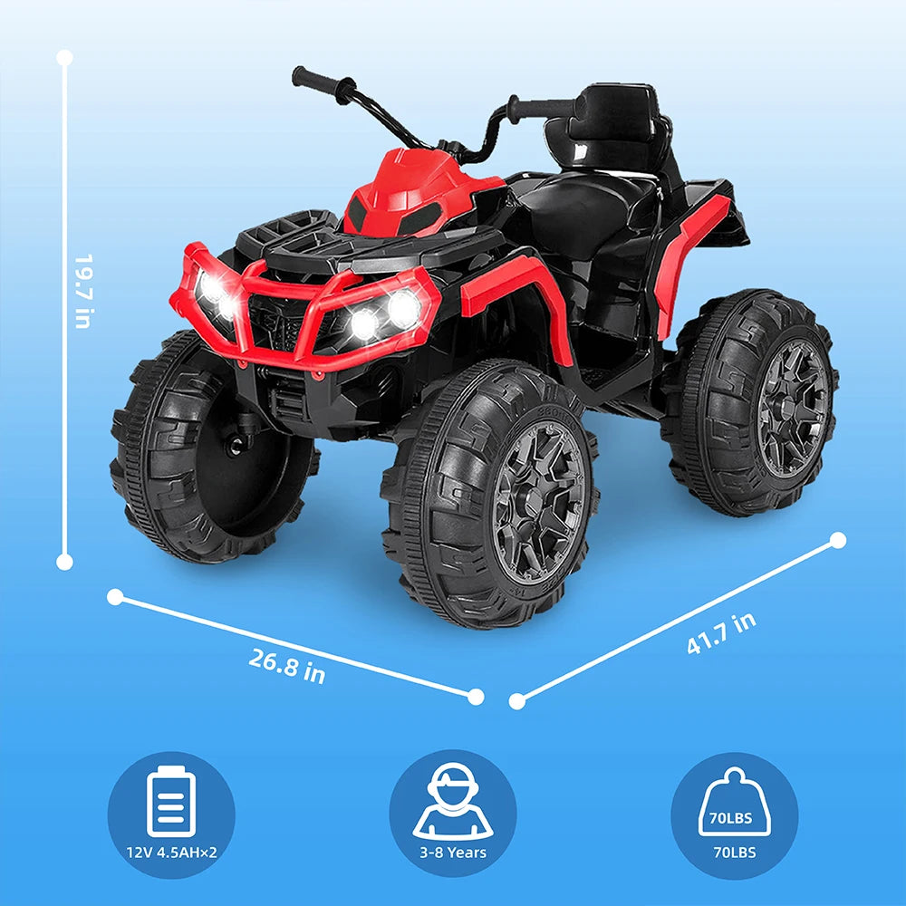 24V Kids Ride on ATV 4 Wheelers for Kids 3-5 Years Old with Music Player, All Terrain Tires, Kids Ride on Cars