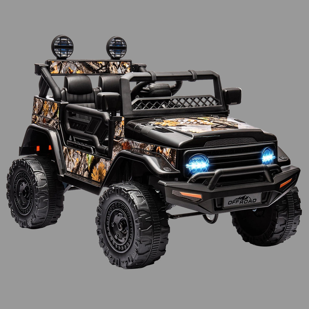 12V Kids Ride On Truck with Remote Control Spring Suspension Bluetooth Connectivity and Led Lights for 3-8years Birthday Gifts